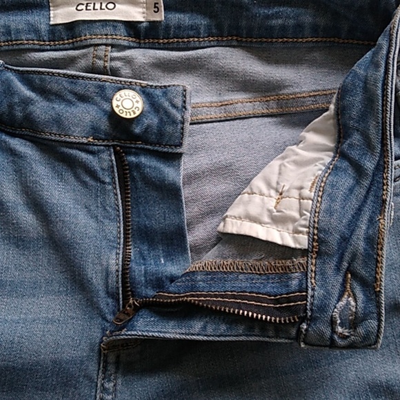 Cello Mid Rise Fringed Hem Crop Skinny Jeans - Picture 5 of 15